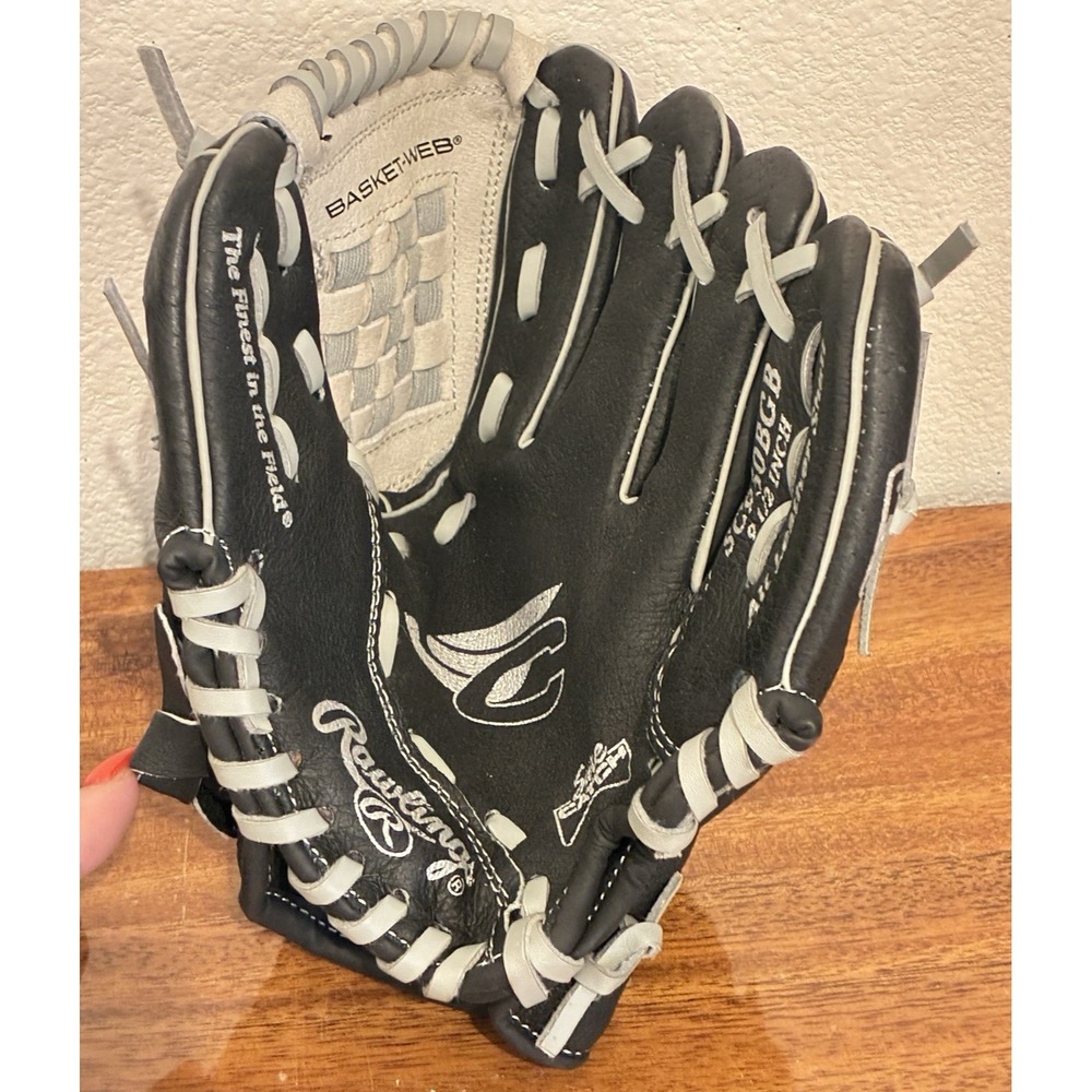 Rawlings 9.5 RHT Youth Baseball Glove Sure Catch Age 3-5‎ Black Leather